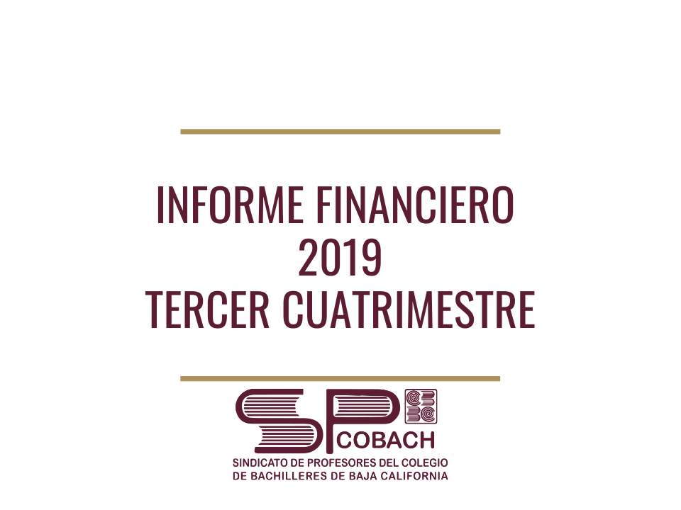 Informe Financiero 2019 – Tercer Cuatrimestre